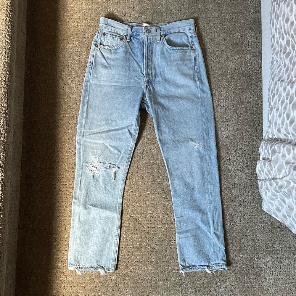 Agolde high rise Riley Crop jeans in Shatter wash